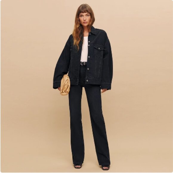 reformation Vintage jacket with loose black denim coat - Picture 1 of 4